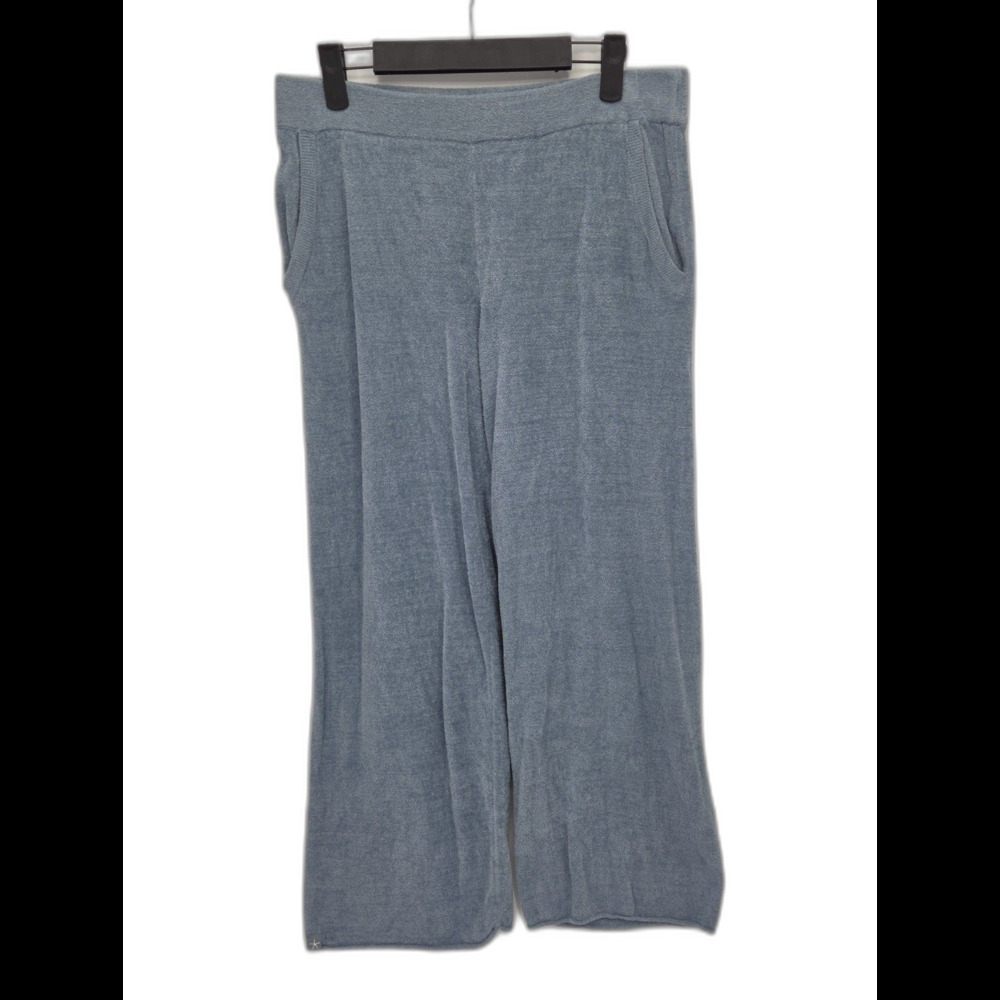 Barefoot Dreams CozyChic Ultra Lite Rolled Edge Ankle Pants Blue Women PS Petite